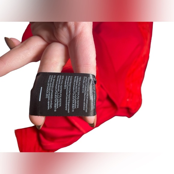 Bebe New NWT Red Long Sleeve Mesh Mini Dress Size Large - Picture 6 of 8